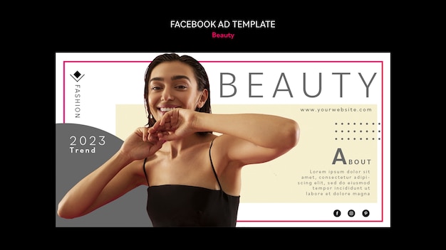 PSD gratuito plantilla de facebook de tratamiento de belleza de diseño plano