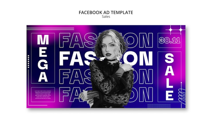 PSD gratuito plantilla de facebook de ventas degradadas
