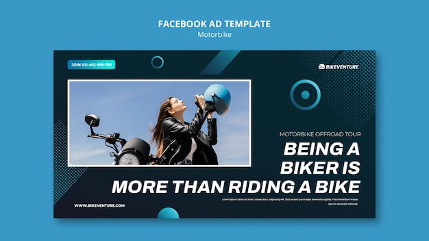 PSD gratuito plantilla de facebook de viaje en moto
