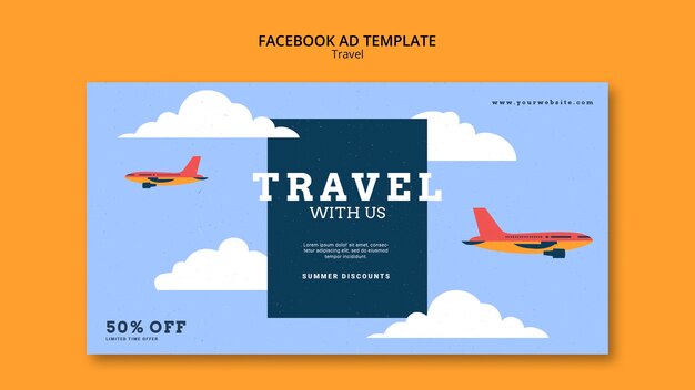 plantilla de Facebook de viajes y aventuras