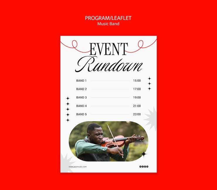 PSD gratuito plantilla de festival de bandas de música