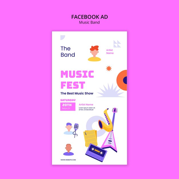 plantilla de festival de bandas de música