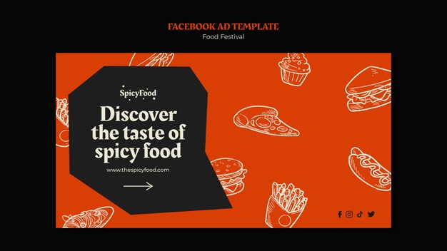 Plantilla de festival de comida de diseño plano