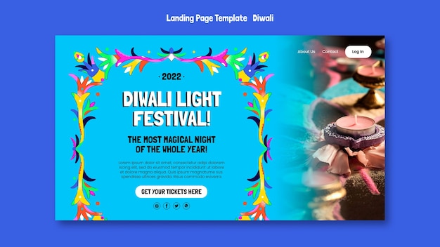 PSD gratuito plantilla de festival de diwali de diseño plano