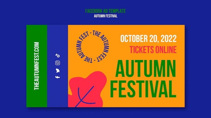 PSD gratuito plantilla de festival de otoño de diseño plano