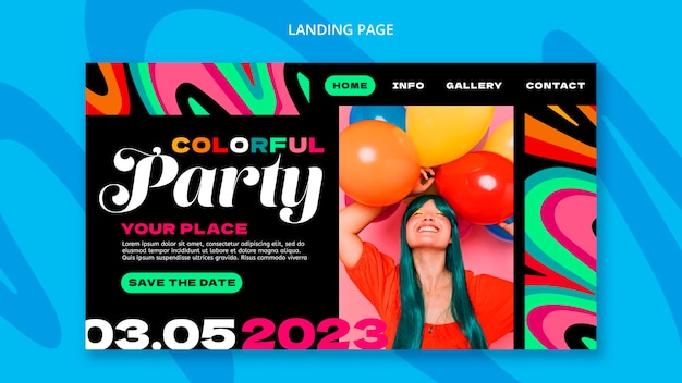 PSD gratuito plantilla de fiesta de diseño plano