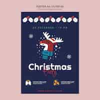 PSD gratuito plantilla de fiesta de navidad de diseño plano