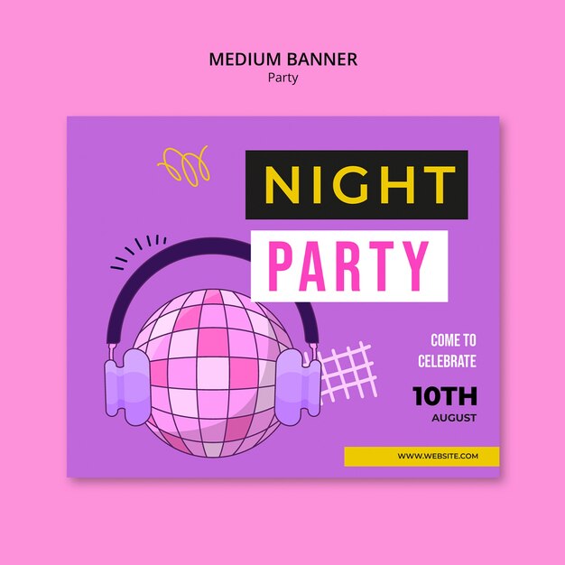 plantilla de la fiesta de la noche de la discoteca