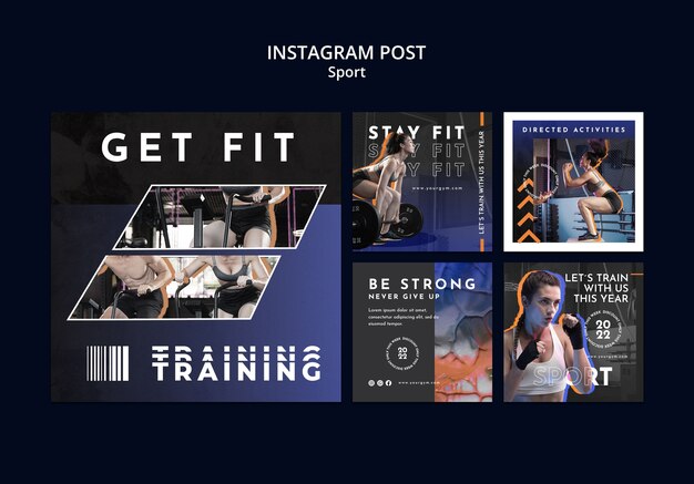 Plantilla de fitness de diseño plano
