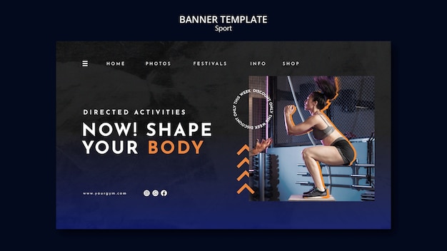 Plantilla de fitness de diseño plano