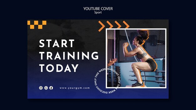 Plantilla de fitness de diseño plano