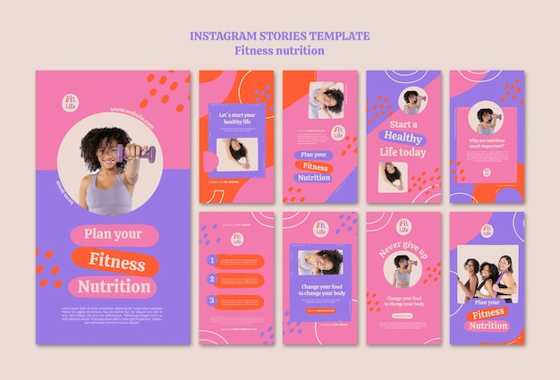 PSD gratuito plantilla de fitness de diseño plano