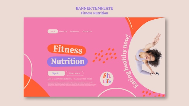 Plantilla de fitness de diseño plano