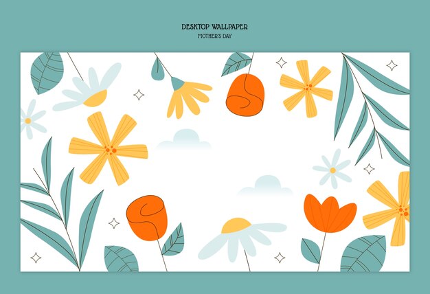 plantilla floral para la celebración del día de la madre
