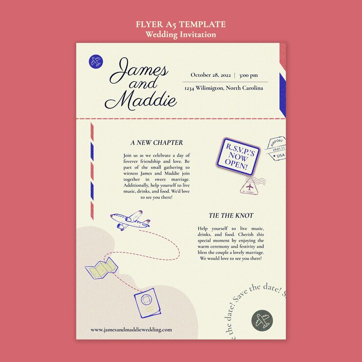 PSD gratuito plantilla de folleto de boda
