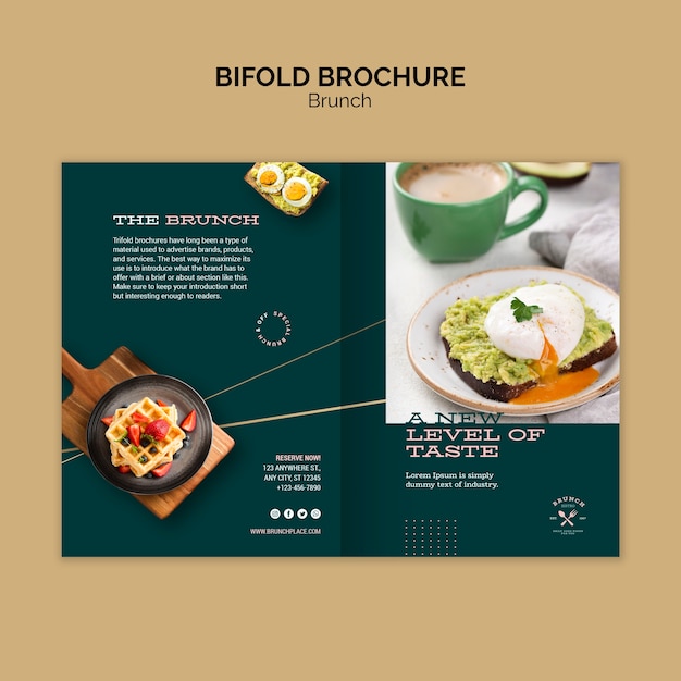 Plantilla de folleto con brunch