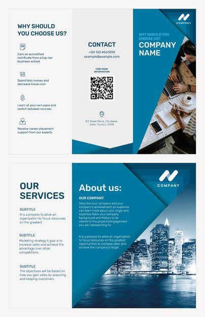 Plantilla de folleto comercial psd para empresa de marketing