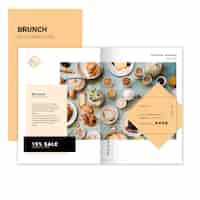 PSD gratuito plantilla de folleto plegable brunch