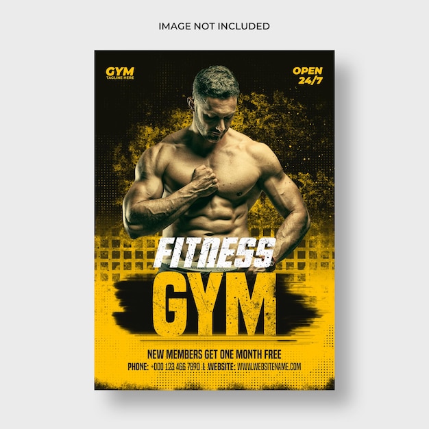 PSD gratuito plantilla de folleto y póster de gimnasio fitness