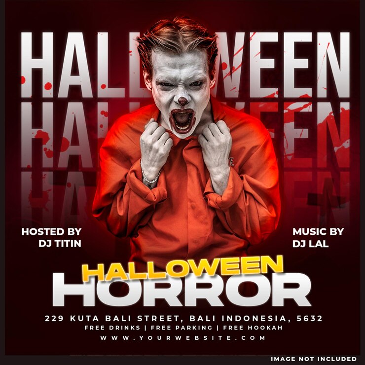 PSD gratuito plantilla de folleto de redes sociales o banner web para la fiesta de halloween del club de dj
