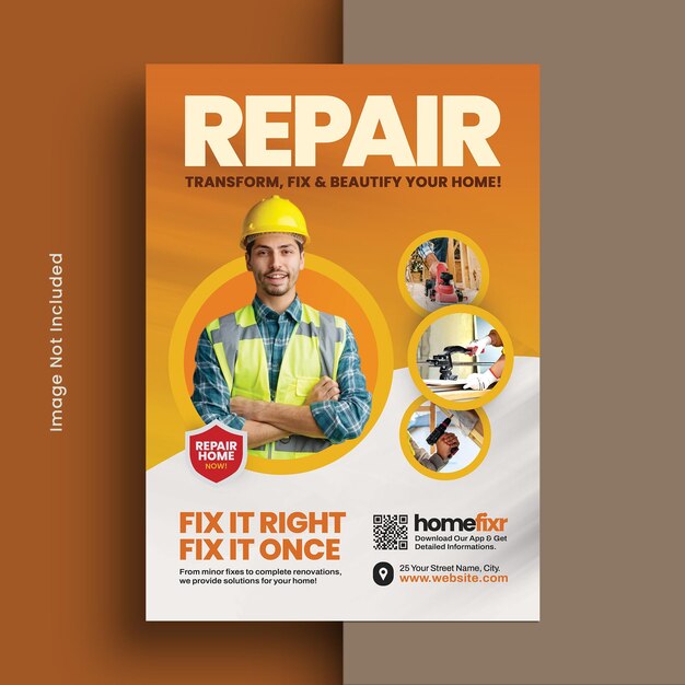 plantilla de folleto de servicios de reparación del hogar