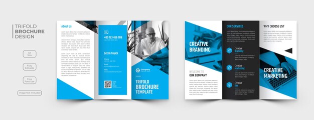 Plantilla de folleto tríptico de negocios creativos