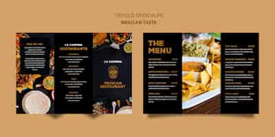 PSD gratuito plantilla de folleto tríptico de restaurante mexicano