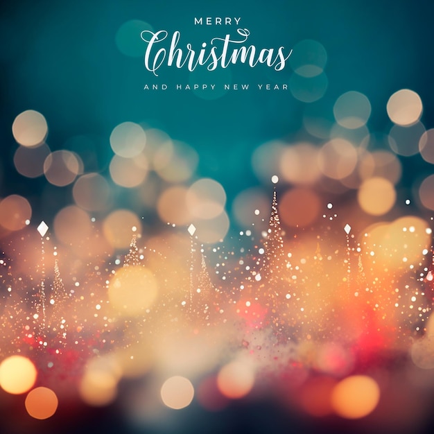 PSD gratuito plantilla de fondo bokeh de feliz navidad