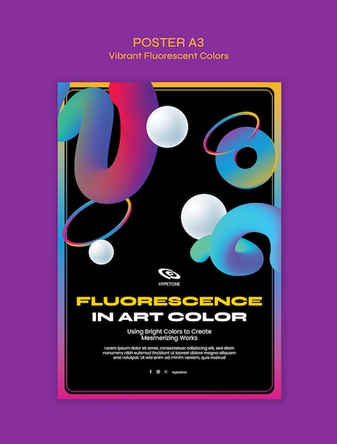 plantilla de formas de colores fluorescentes vibrantes
