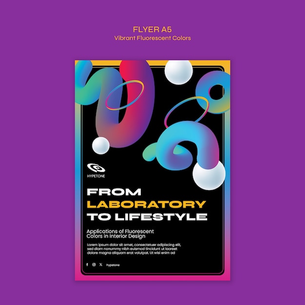plantilla de formas de colores fluorescentes vibrantes