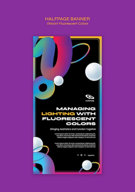 plantilla de formas de colores fluorescentes vibrantes