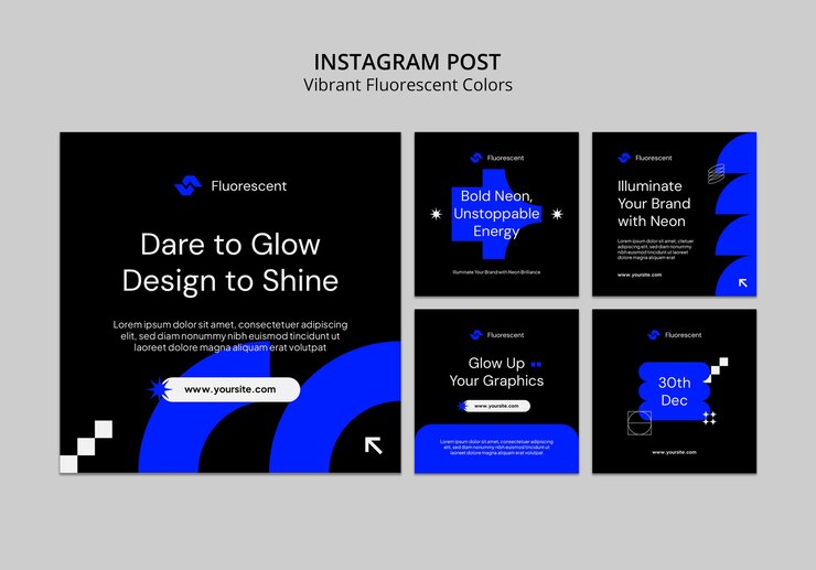 PSD gratuito plantilla de formas de colores fluorescentes vibrantes