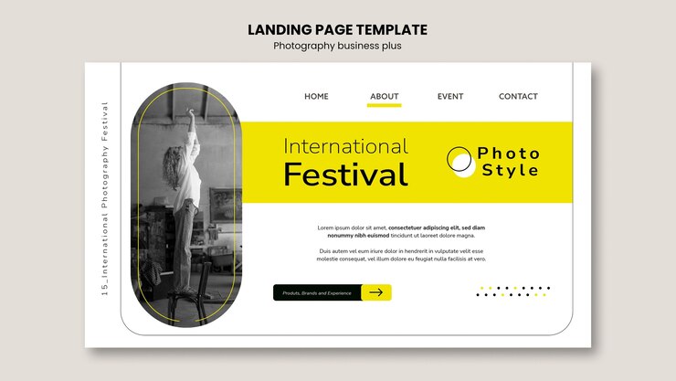 PSD gratuito plantilla de fotografía de diseño plano