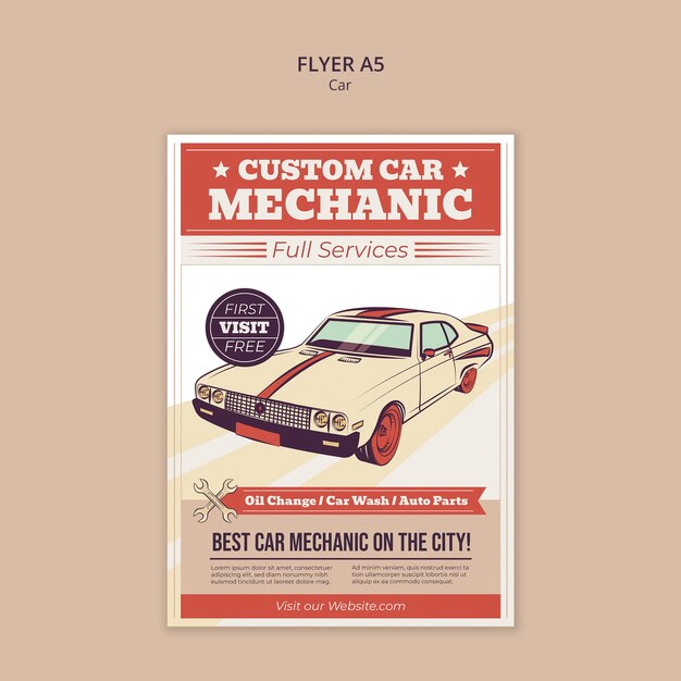 plantilla de garaje de automóviles dibujada a mano