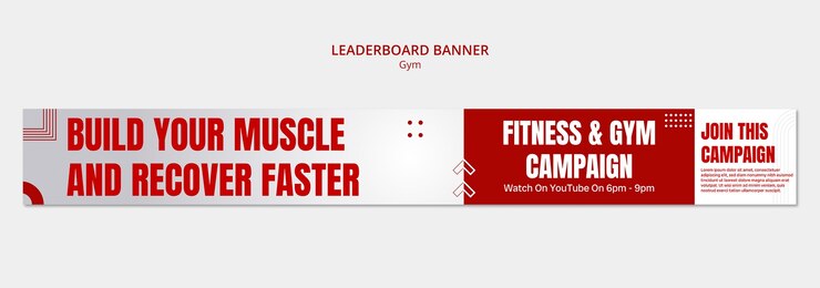 PSD gratuito plantilla de gimnasio de diseño plano
