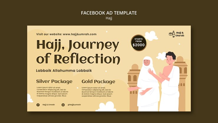 PSD gratuito plantilla de hajj de diseño plano