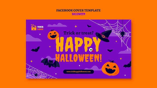 PSD gratuito plantilla de halloween de diseño plano