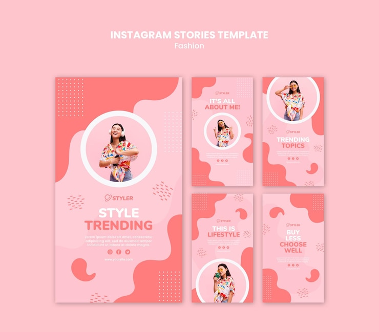 PSD gratuito plantilla de historias de instagram de anuncios de moda