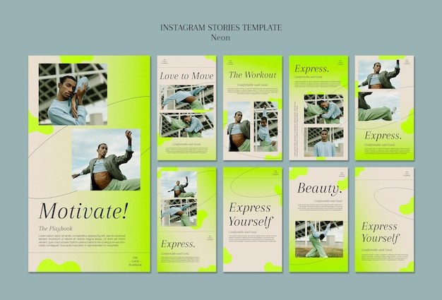 Plantilla de historias de instagram de autoexpresión