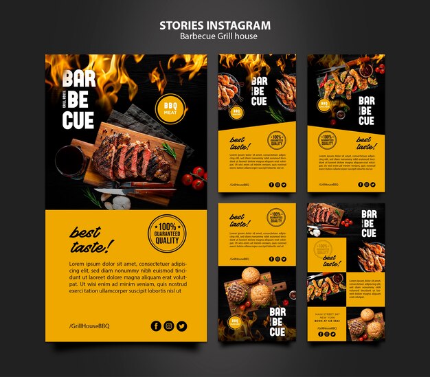 Plantilla de historias de Instagram con barbacoa