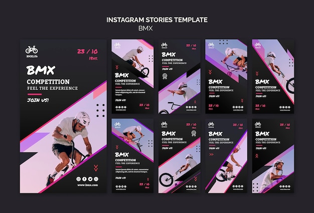 PSD gratuito plantilla de historias de instagram de bmx