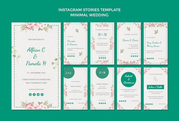 Plantilla de historias de Instagram con boda
