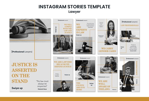 Plantilla de historias de instagram de bufete de abogados