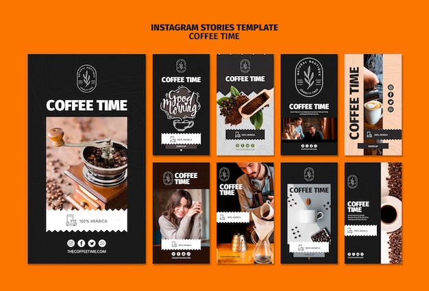 PSD gratuito plantilla de historias de instagram de café y chocolate