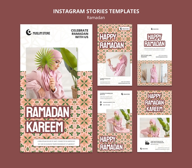 Plantilla de historias de instagram de celebración de ramadán