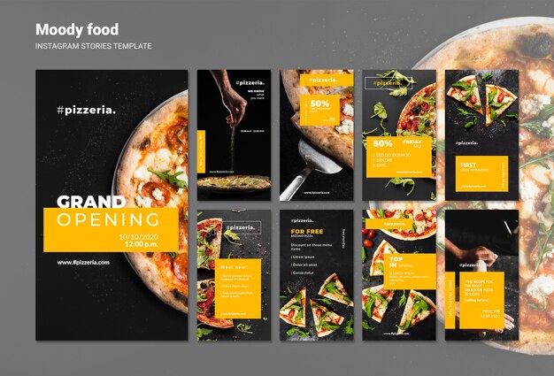 Plantilla de historias de instagram de comida de restaurante cambiante