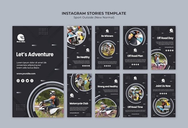 Plantilla de historias de instagram de concepto deportivo
