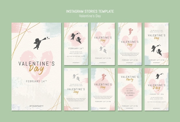 PSD gratuito plantilla de historias de instagram para el día de san valentín