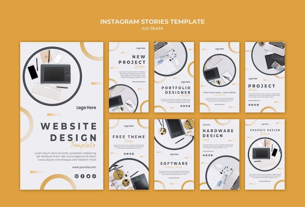 Plantilla de historias de instagram de diseño gráfico