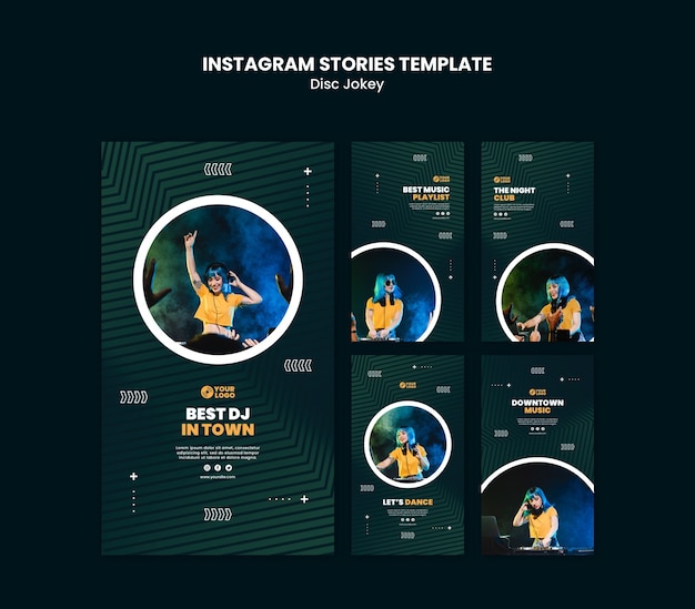 PSD gratuito plantilla de historias de instagram de dj